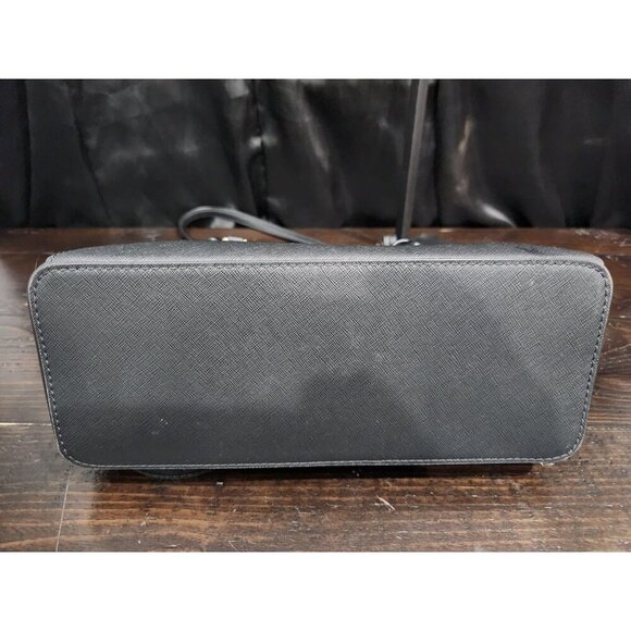 Michael Kors Charlotte Large Saffiano Black Leather Top-Zip Tote Bag/Excellent U - Picture 4 of 6